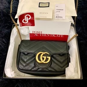 GUCCI matelassé leather super mini bag